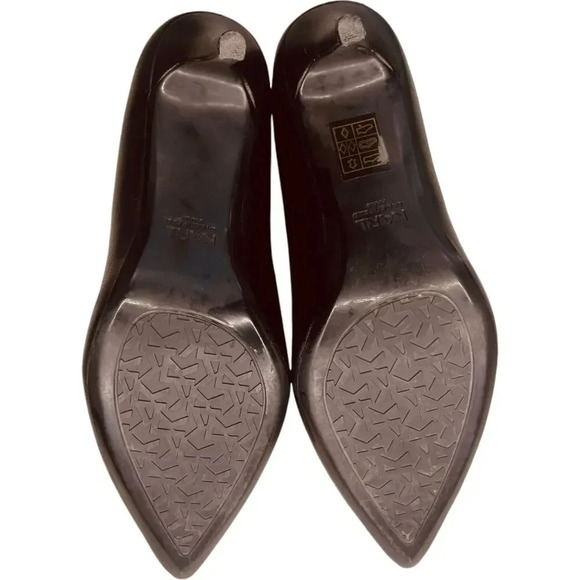 Karl Lagerfeld Paris Royale Smooth Leather Heeled Pumps - Picture 9 of 12